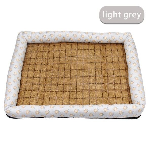 Frenchie World Shop Light grey / XL 76x61cm / United States Summer Dog Bed Cat Cushion Puppy Sleep Nest for Small Medium Large Dog Cat Ice Silk Cool Mat Pet Kennel Cooling Rattan Matress