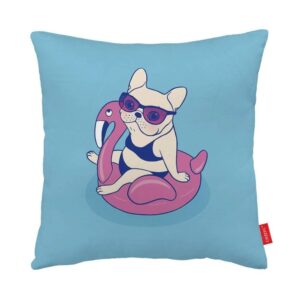 Frenchie World Shop Homeware 400mm*400mm / Polyester Fabric Summer Frenchie flamingo pillow cases