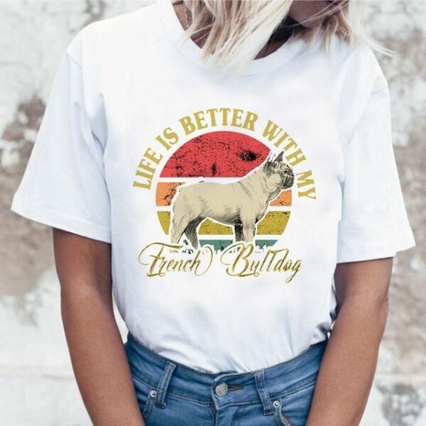 Frenchie World Shop B34410 / L Summer Frenchie Tee for Women