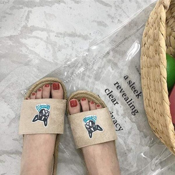 Frenchie World Shop BEIGE / 38 Summer Straw French Bulldog Women’s Sleepers