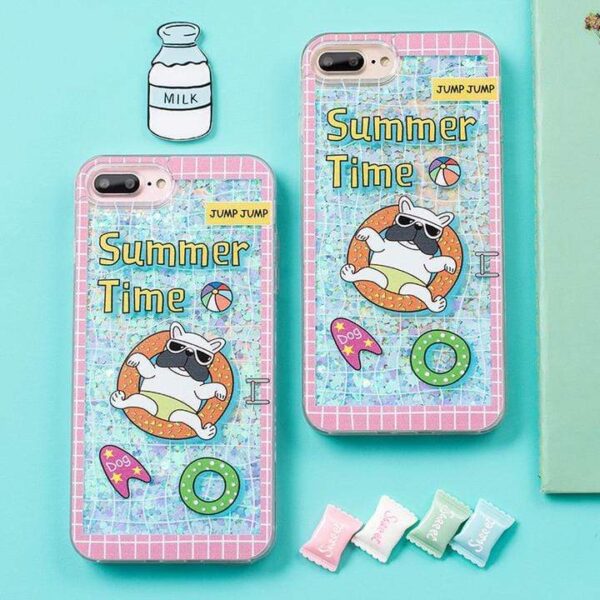 Frenchie World Shop 1 / For iPhone 6 6s Summer Time Liquid Quicksand iPhone Case