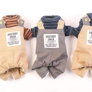 Frenchie World Shop Suspender Pants With Striped Tee