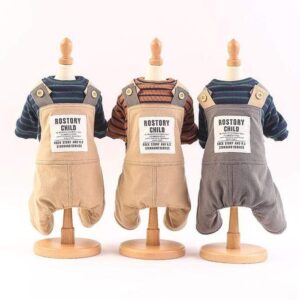 Frenchie World Shop Suspender Pants With Striped Tee