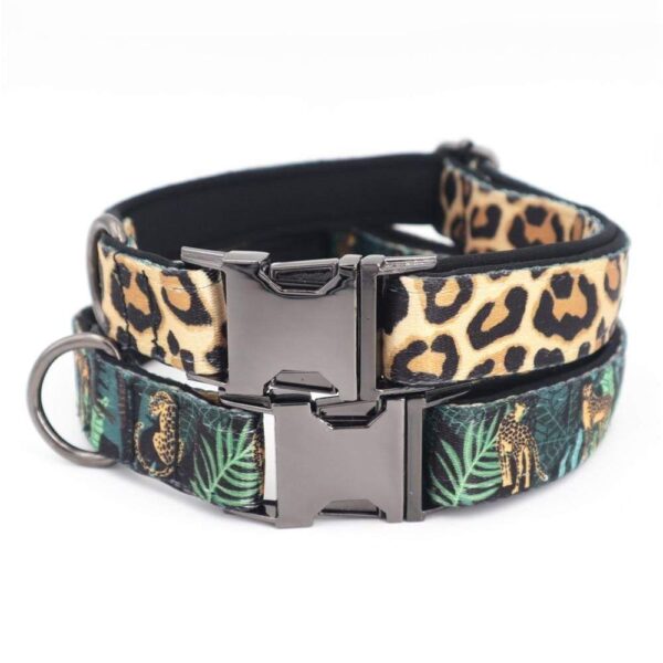 Frenchie World Shop Tropical Leopard French Bulldog Harness, Leash and Collar