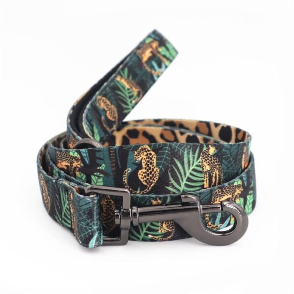 Frenchie World Shop Tropical Leopard French Bulldog Harness, Leash and Collar