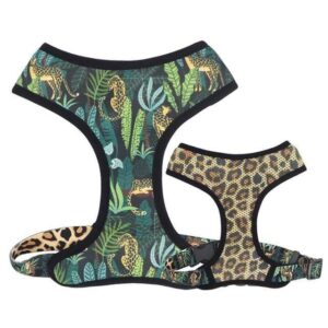 Frenchie World Shop tropical vest / M Tropical Leopard French Bulldog Harness, Leash and Collar