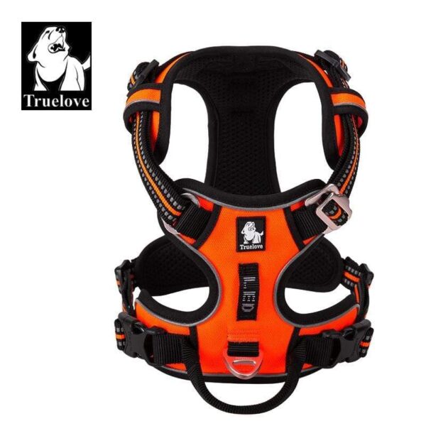 Frenchie World Shop Truelove Pet Reflective Nylon Dog Harness No Pull Adjustable Medium Large Naughty Dog Vest Safety Vehicular Lead Walking Running