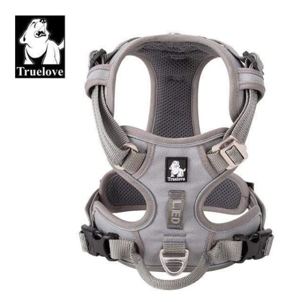 Frenchie World Shop Grey / XL / Russian Federation Truelove Pet Reflective Nylon Dog Harness No Pull Adjustable Medium Large Naughty Dog Vest Safety Vehicular Lead Walking Running
