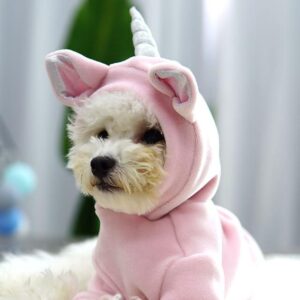 Frenchie World Shop Pink / S Unicorn Warm Dog Hoodie