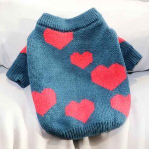 Frenchie World Shop Blue / XS Valentine Hearts French Bulldog Sweater