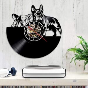 Frenchie World Shop Homeware Vintage French Bulldog wall clock