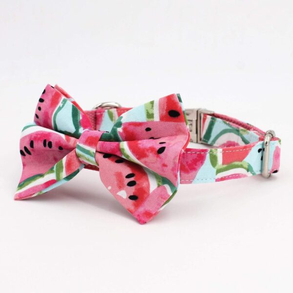 Frenchie World Shop collar bow / XS(15-25cm Length) Watermelon 4 in 1 Collar and Harness Set