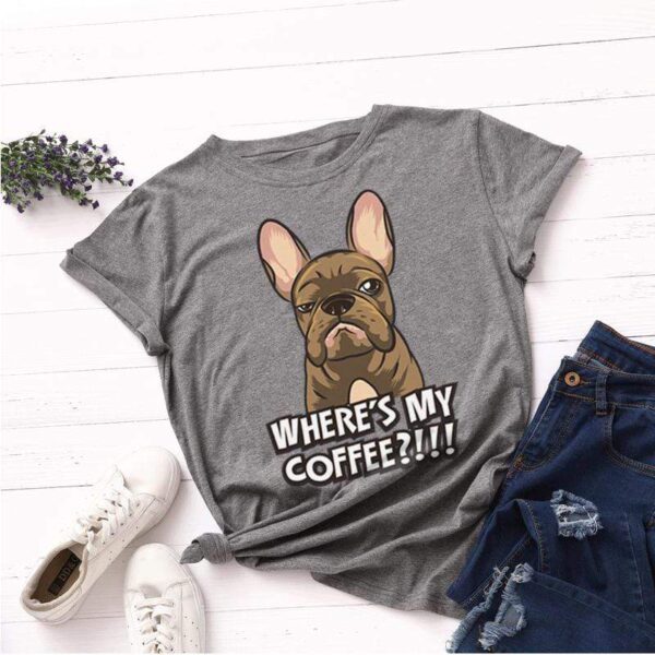 Printify T-Shirt Heather Grey / S Where's My Coffee Women's Tee