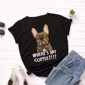 Printify T-Shirt Solid Black / S Where's My Coffee Women's Tee