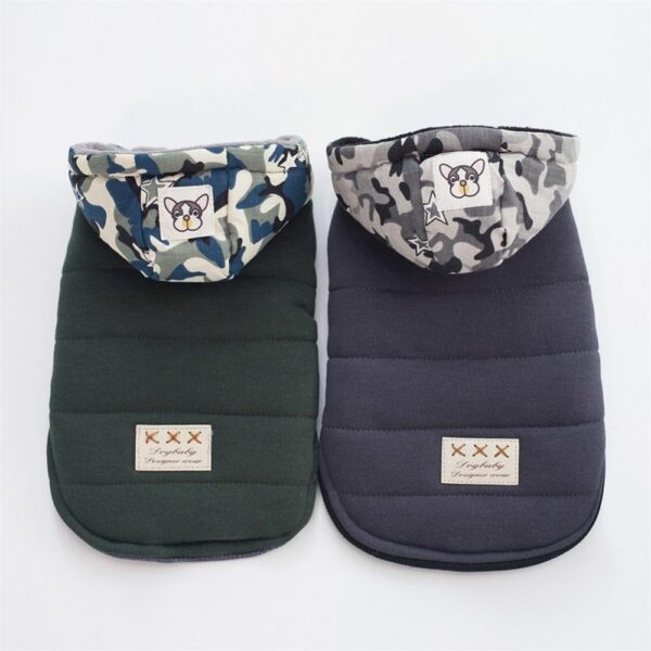 Frenchie World Shop Winter Camouflage Hooded Jacket