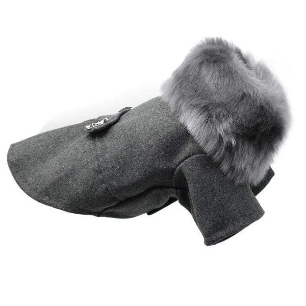 Frenchie World Shop Gray / L Winter Dog Coat With Fur