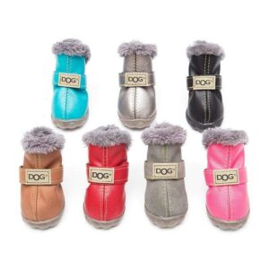 Frenchie World Shop Winter Leather Dog Snow Boots