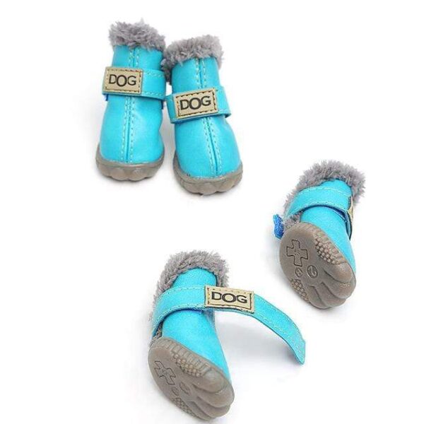 Frenchie World Shop Light Blue / Size 1 Winter Leather Dog Snow Boots