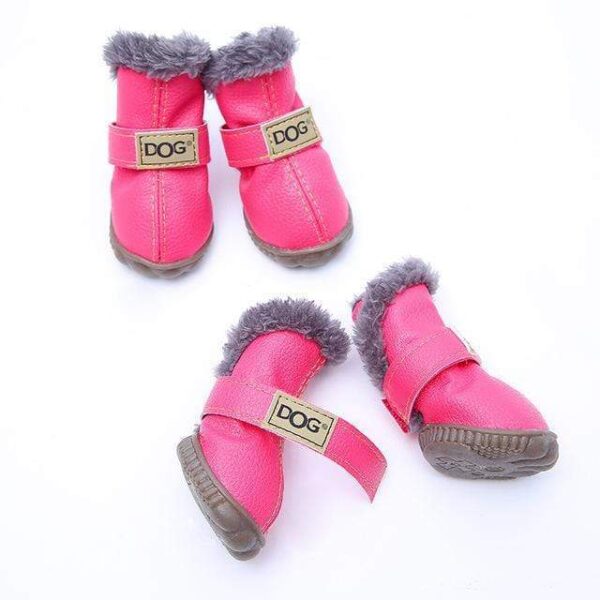 Frenchie World Shop Pink / Size 1 Winter Leather Dog Snow Boots