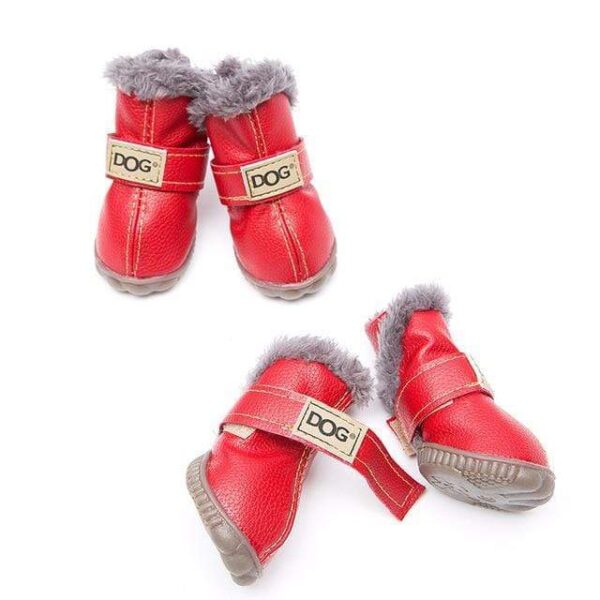 Frenchie World Shop Red / Size 1 Winter Leather Dog Snow Boots