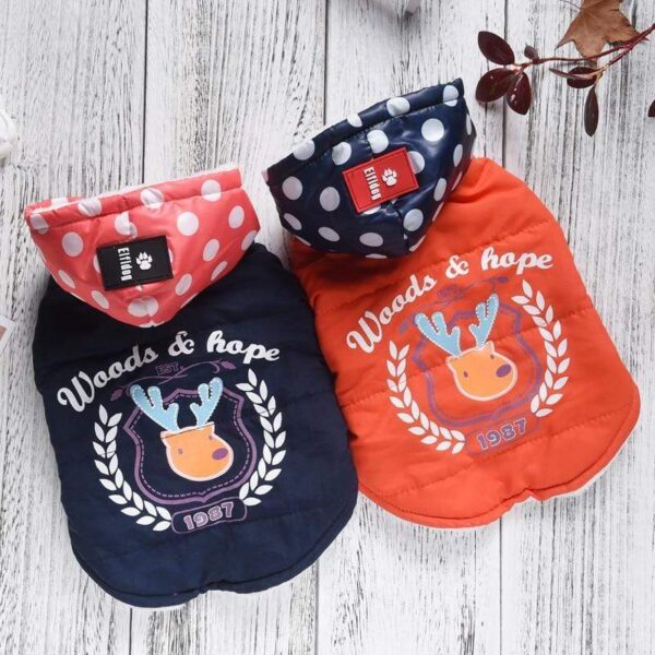 Frenchie World Shop Winter Polka Dot Hooded Jacket