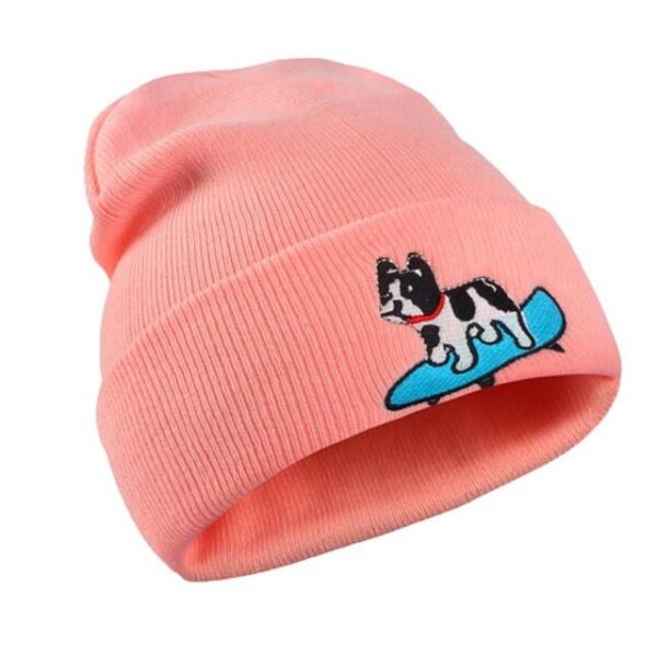 Frenchie World Shop Pink / Germany Winter Wool French Bulldog Beanie