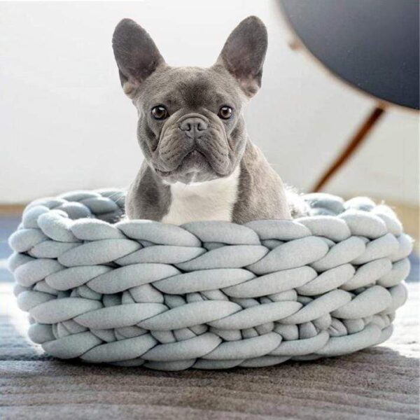 Frenchie World Shop gray / 50 Winter Yarn Dog Bed