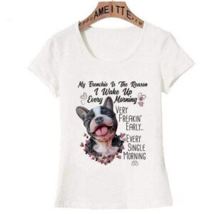 Frenchie World Shop Z8411 / L Woman Funny French Bulldog T-Shirts