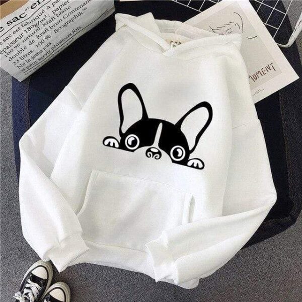 Frenchie World Shop 223 / XXL Women Cartoon French Bulldog Hoodie Women's Hoodie Sweatshirt Long Sleeve Top Casual Thick Hoodie