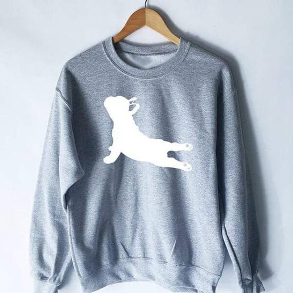 Frenchie World Shop Gray / S Women's French Bulldog Printed Yoga Sweatshirt