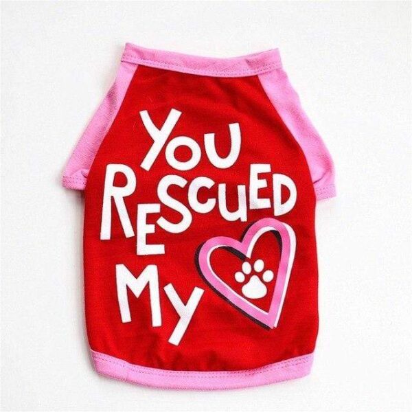 Frenchie World Shop Red / S You Rescued My Heart Dog Shirt