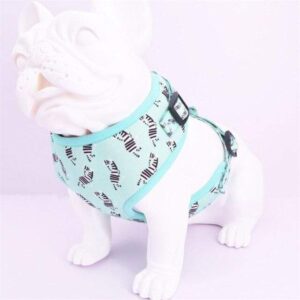 Frenchie World Shop zebra harness / L (Neck 38cm-41cm) Zebra Dog vest with neoprene breathable mesh to keep cool freely for  pet puppy