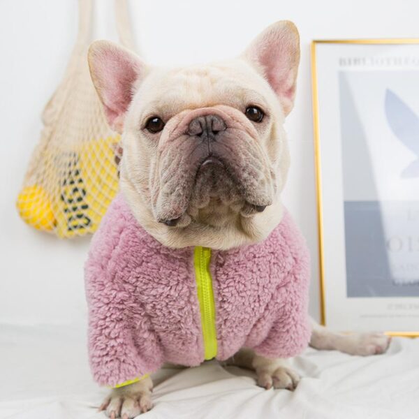 Frenchie World Shop Zip Fuzzy Frenchie Jacket