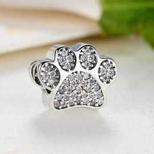 Frenchie World Shop Human accessories Zirconia Paw beads (925 Sterling Silver)