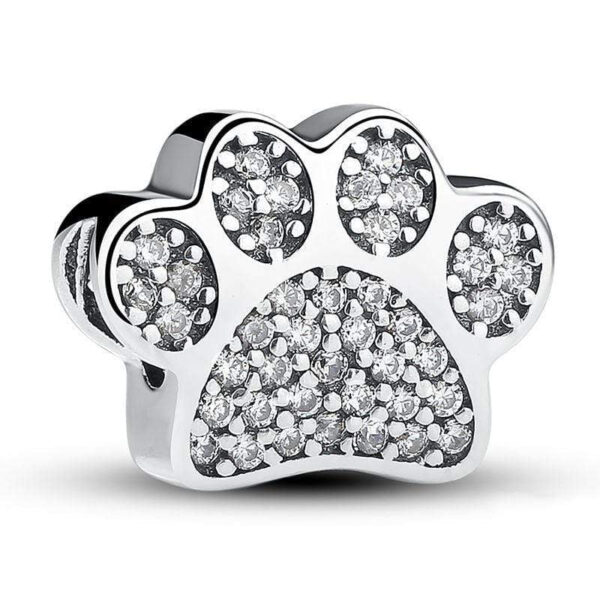 Frenchie World Shop Human accessories Zirconia Paw beads (925 Sterling Silver)