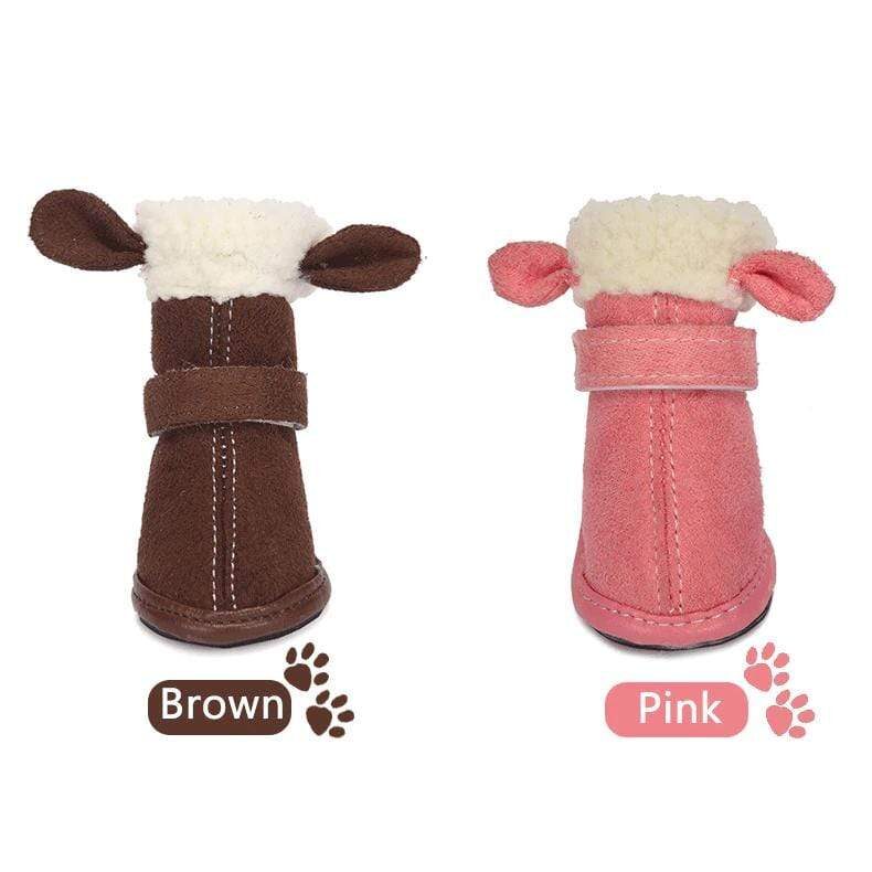 Warm winter boots for French bulldogs