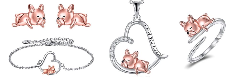 Bundle of French bulldog jewelry