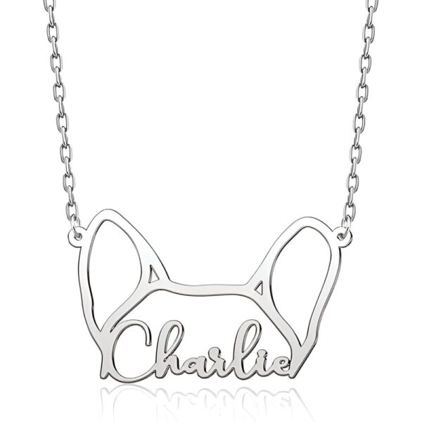 Custom Name Frenchie Dog Pendant Necklace